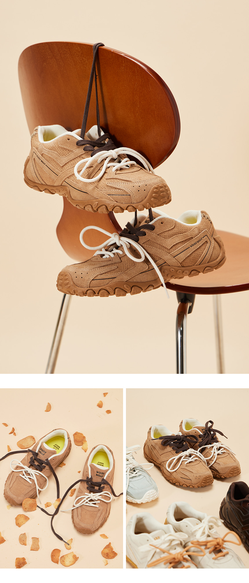 MUSINSA | WACKY WILLY Kitte Sneakers Camel