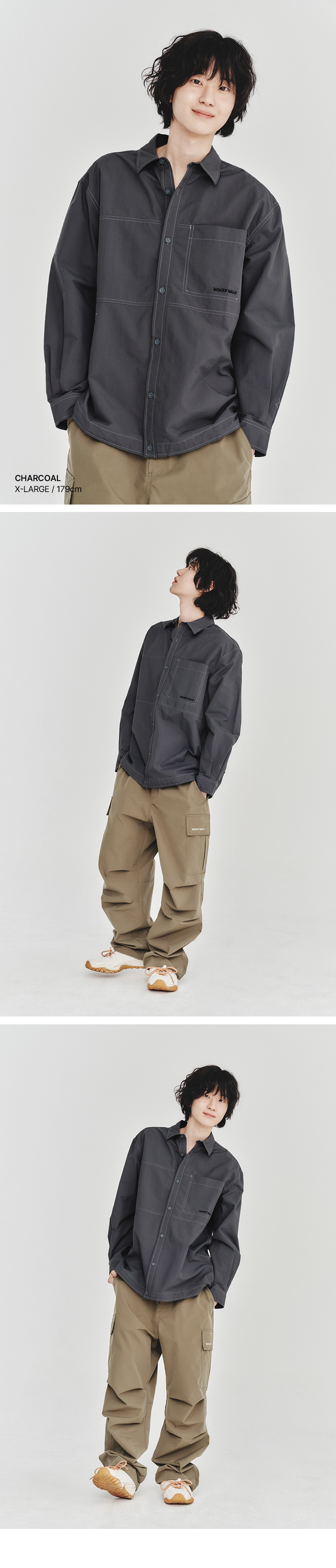 シャツ WACKY WILLY Nylon ripstop overfit shirt MUSINSA | WACKY WILLY Nylon ripstop overfit shirt khaki